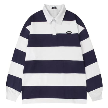 Riolio Striped Black T-shirts Men Preppy Stylish College Long Sleeve Harajuku Japanese Handsome Casual Baggy All-match Streetwear Cool